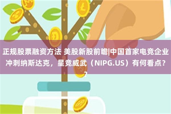 正规股票融资方法 美股新股前瞻|中国首家电竞企业冲刺纳斯达克，星竞威武（NIPG.US）有何看点？