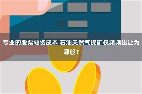 专业的股票融资成本 石油天然气探矿权频频出让为哪般？