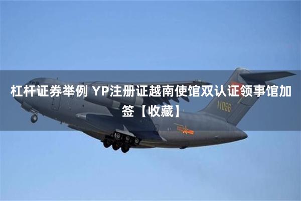 杠杆证券举例 YP注册证越南使馆双认证领事馆加签【收藏】