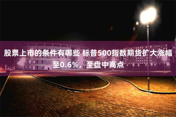 股票上市的条件有哪些 标普500指数期货扩大涨幅至0.6%，至盘中高点